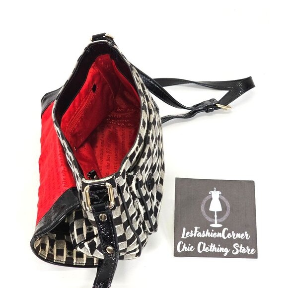 Kate Spade Women's Black White Fabric Essex Scout Purse Messenger Small 1875 - Picture 5 of 12